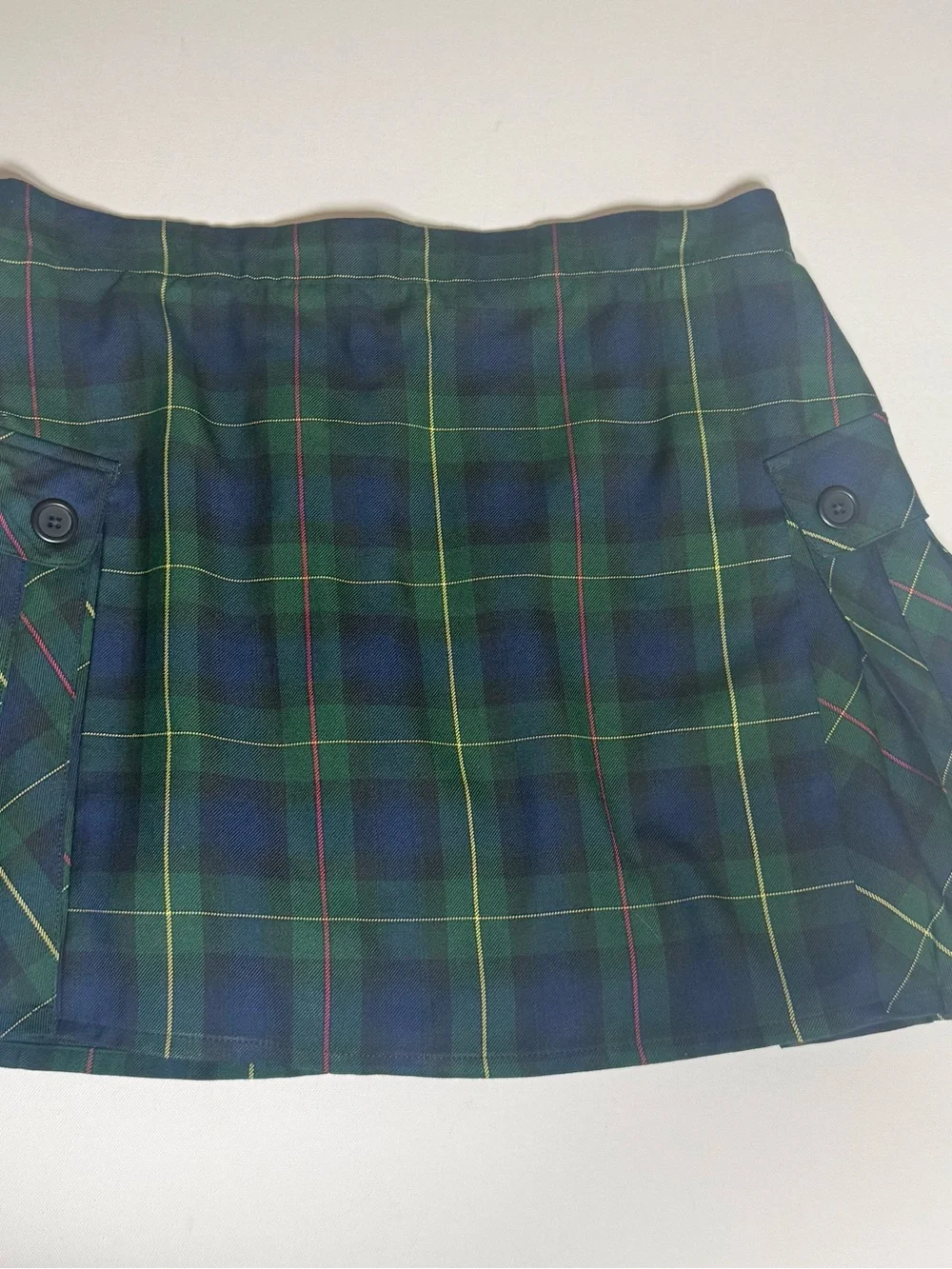 Lands’ End Plaid Skort‎ Size 16 | Green Blue Tartan Pleated Golf Tennis Preppy